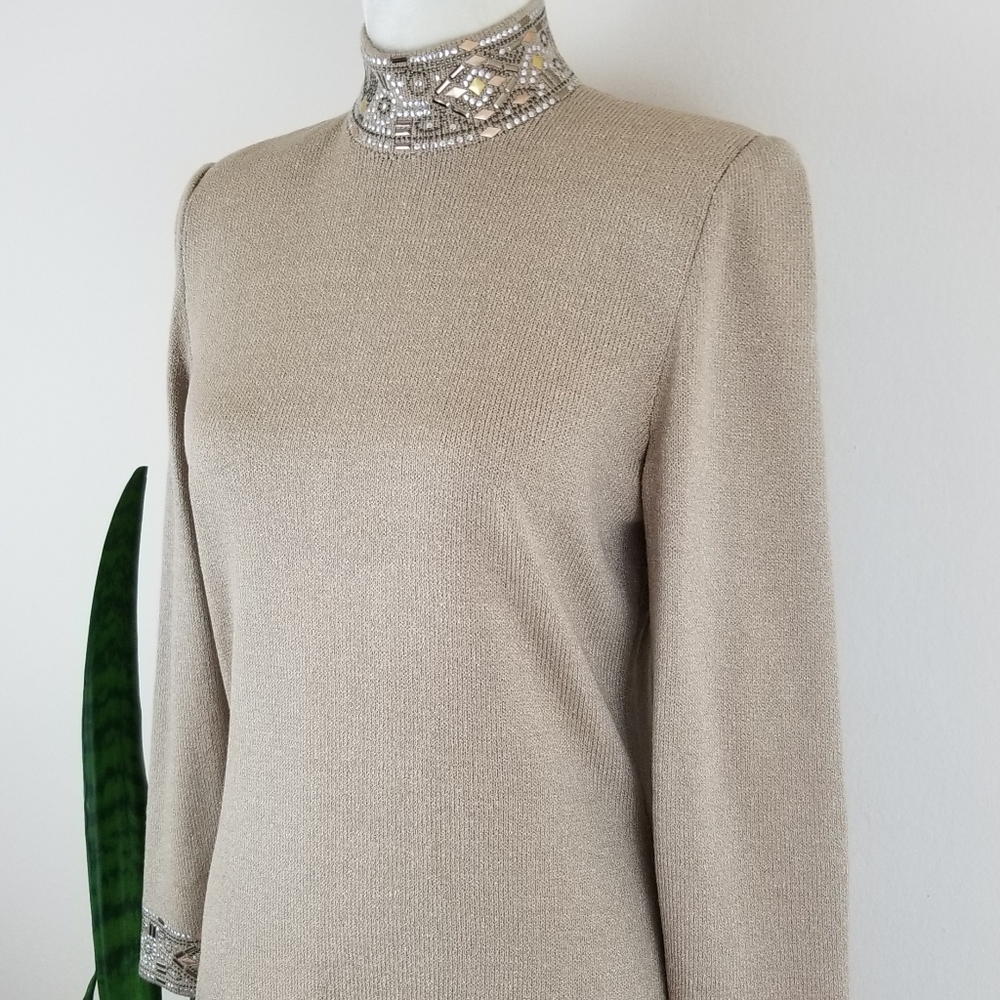 VTG 80s Toula Santana-Knit Wiggle Dress - Picture 5 of 8